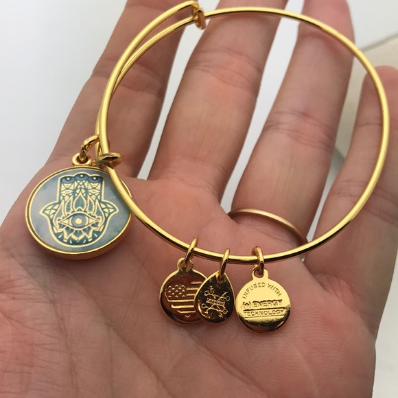 Alex and Ani Jewelry - 💚Alex and Ani "Fatima" gold charm bangle